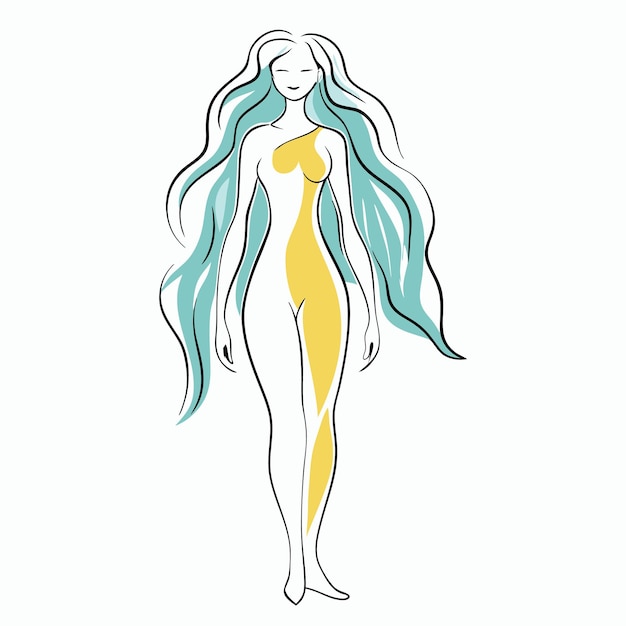 Vector de mujer hermosa sobre fondo blanco