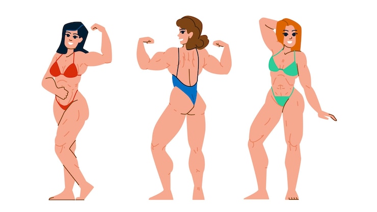 Vector vector de mujer musculosa