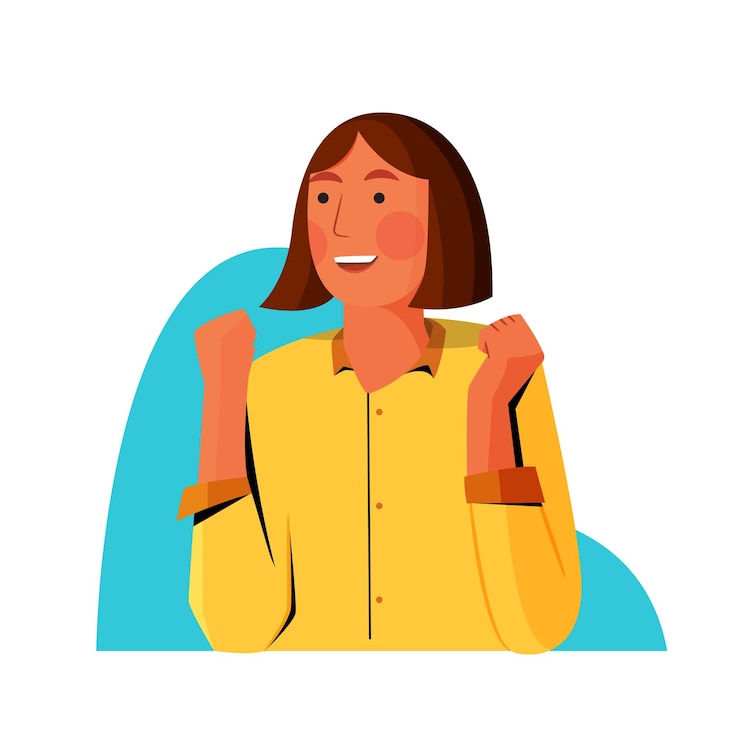 Vector el vector de la mujer de negocios emocionada.