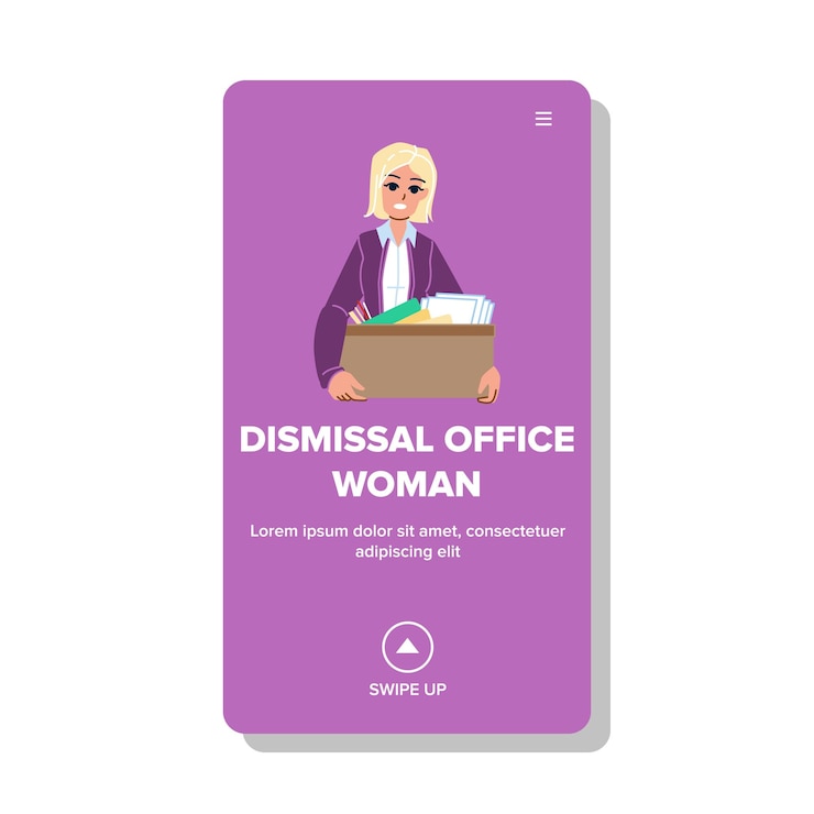 Vector vector de mujer de oficina de despido
