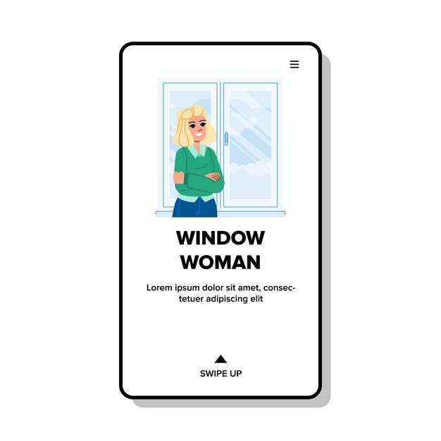 vector de mujer de ventana