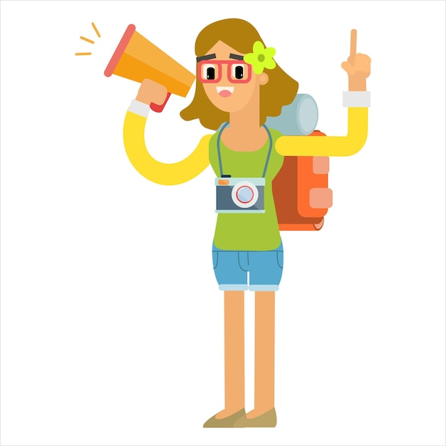 Vector de mujer viajera