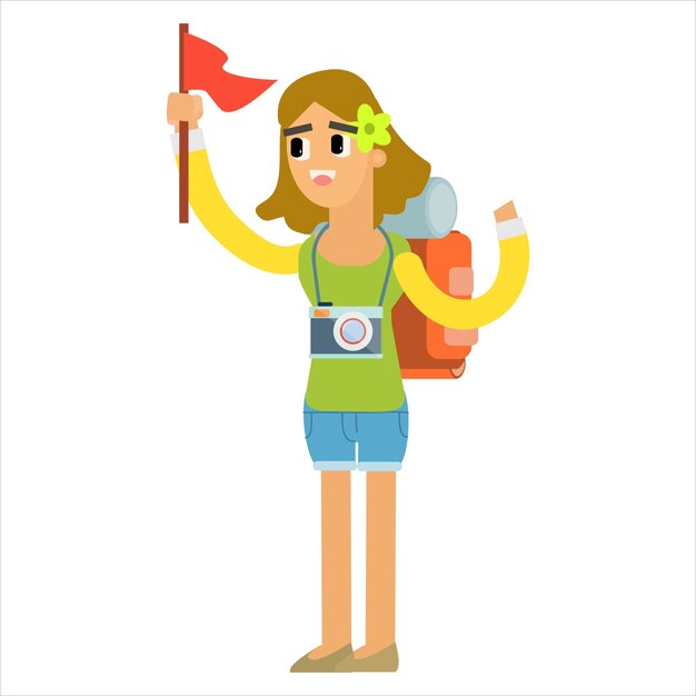 Vector de mujer viajera