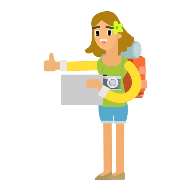 Vector de mujer viajera
