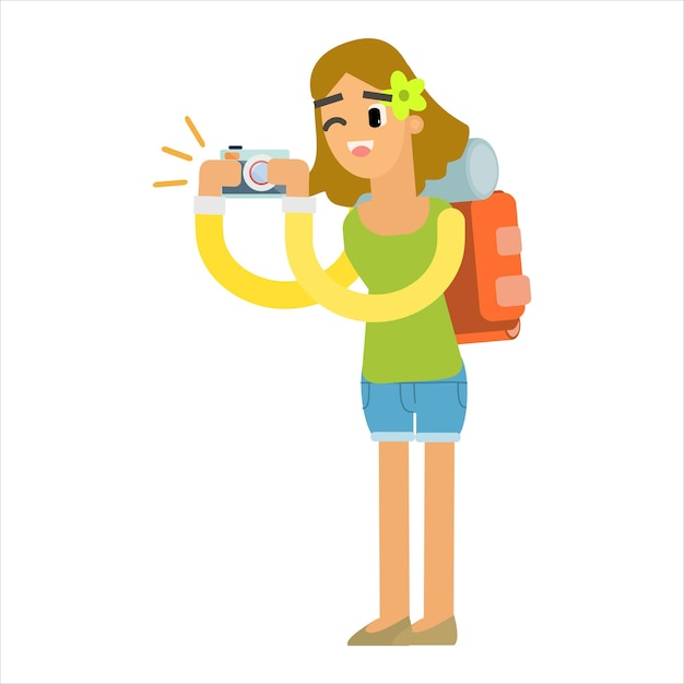 Vector de mujer viajera