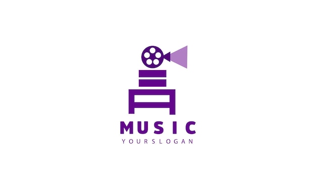 Vector de música del logotipo aislado sobre fondo blanco