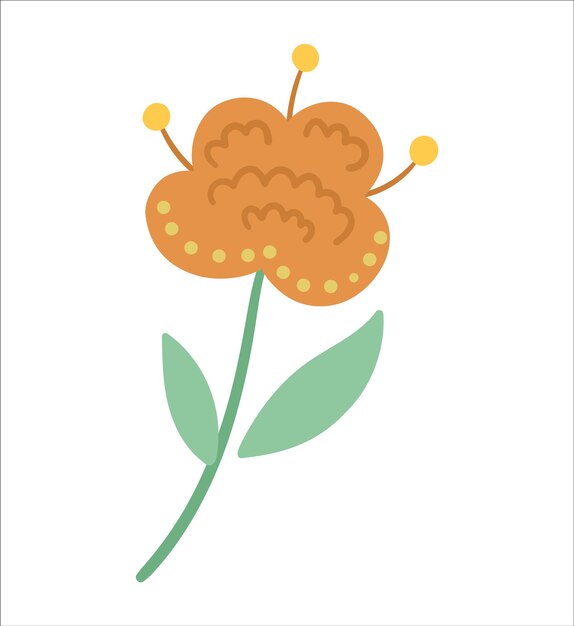 Vector naranja flor aislada sobre fondo blanco Elemento decorativo floral Hermosa primavera o clipart de verano aislado sobre fondo blancoxA
