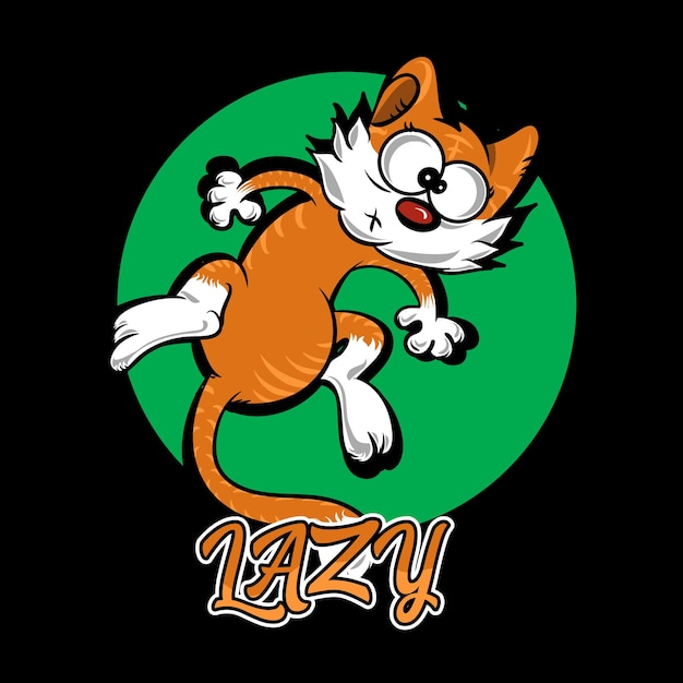 Vector naranja lindo gato perezoso