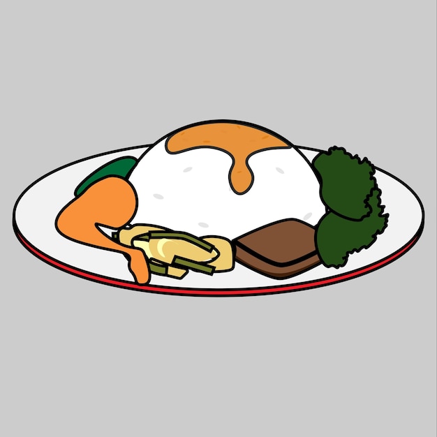 Vector de nasi padang indonesio