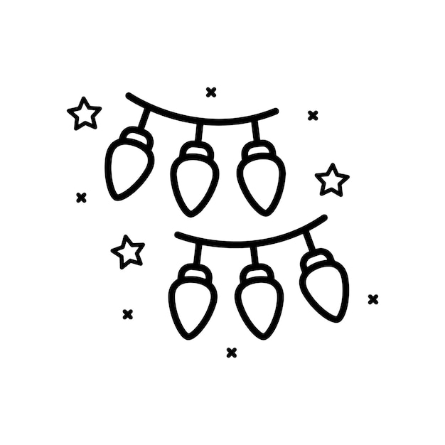 Vector de Navidad en blanco y negro. Editable. Adecuado para diseño e ilustración en Evento de Navidad