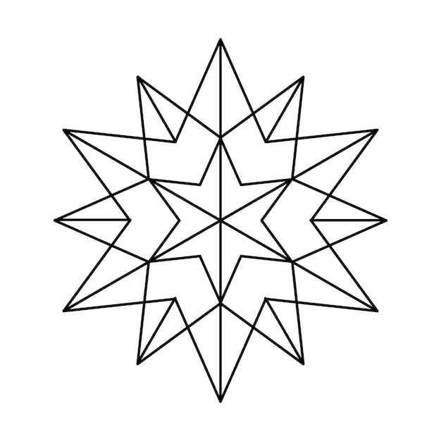 Vector vector de navidad flocos de nieve origami estrella de aislado en fondo blanco icono de nieve de línea geométrica