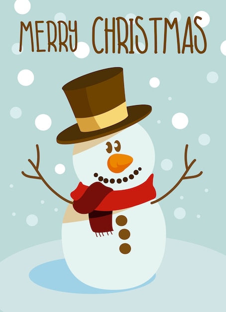 Vector de Navidad muñeco de nieve