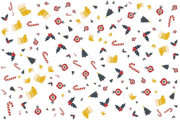 Vector Navidad de patrones sin fisuras de iconos planos ilustración de arte vectorial
