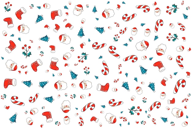 Vector Navidad de patrones sin fisuras de iconos planos ilustración de arte vectorial