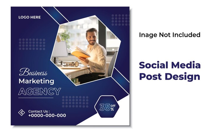 Vector negocios modernos redes sociales post diseño teplate