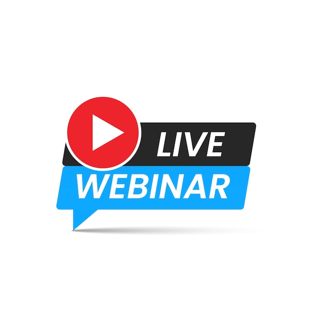 vector negro azul y rojo webinar en vivo diseño moderno