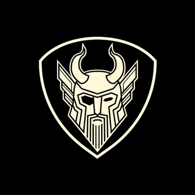 Vector negro y blanco plantilla de logotipo de Odin vector plano