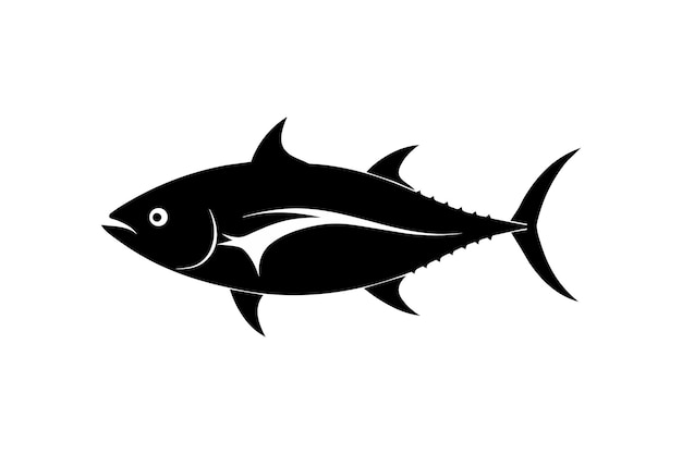 Vector negro de silueta de atún de aleta amarilla