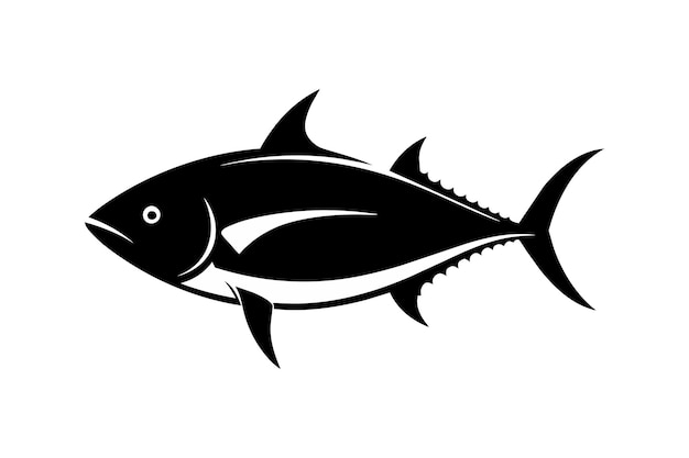 Vector negro de silueta de atún de aleta amarilla