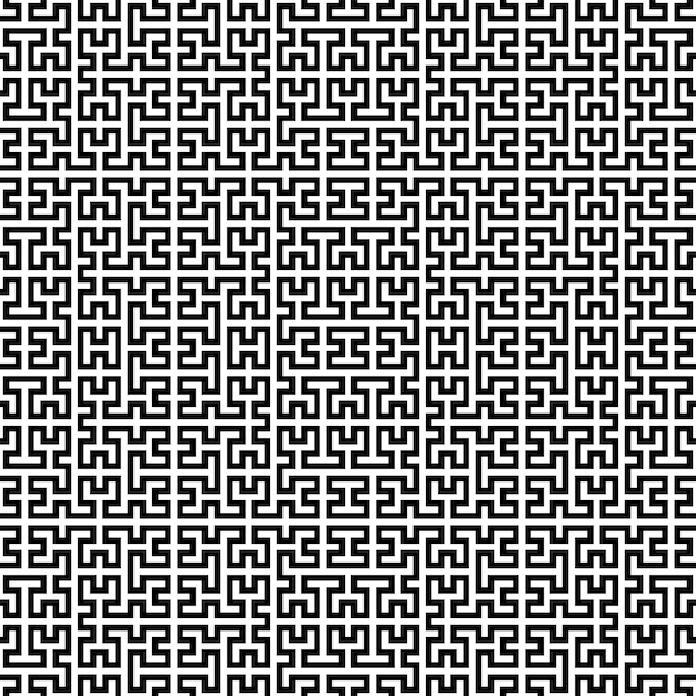 Vector negro sobre blanco monocromo abstracto geométrico de patrones sin fisuras para fondos, papel envuelto, estampados de tela y varios diseños de superficie