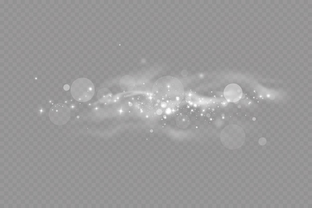 Vector de nieve y viento sobre un fondo transparente Invierno y nieve