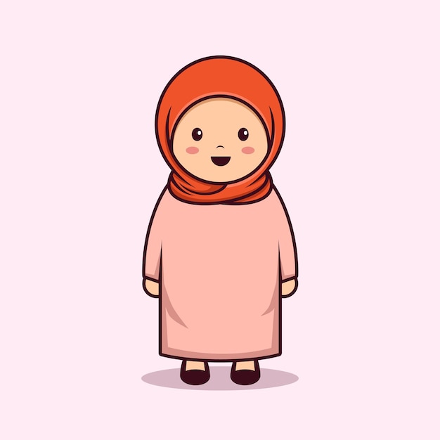Vector de niña musulmana