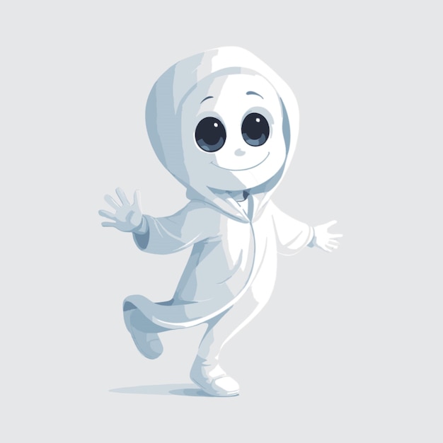 Vector vector de niño fantasma sobre fondo blanco