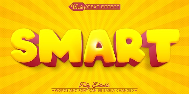 Vector De Niño Inteligente De Dibujos Animados Naranja Efecto De Texto De Objeto Inteligente Totalmente Editable