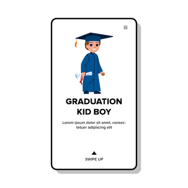 vector de niño de niño de graduación