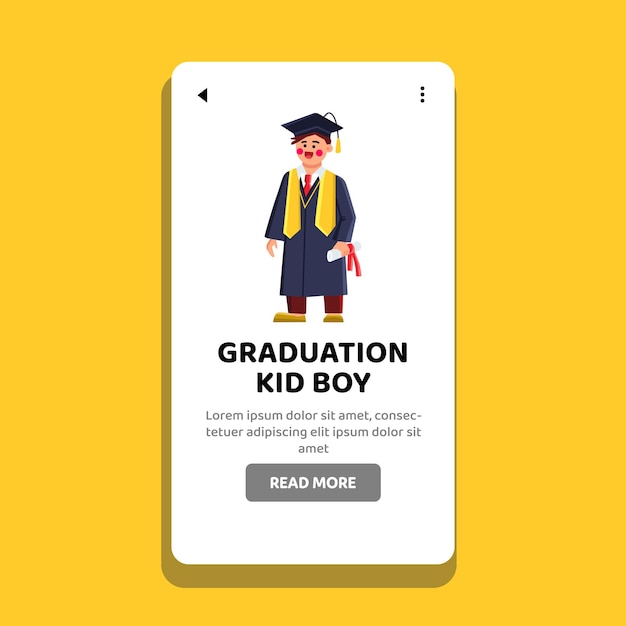 Vector de niño de niño de graduación