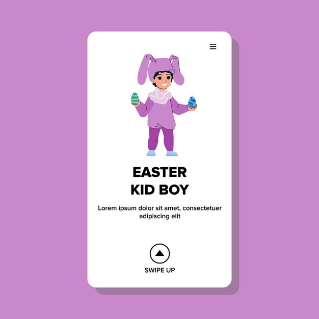 Vector de niño de niño de Pascua