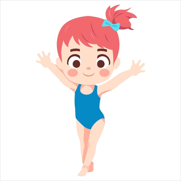 Vector de niños lindos haciendo gimnasia