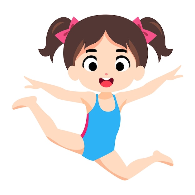 Vector de niños lindos haciendo gimnasia