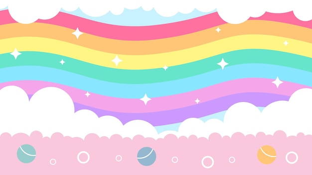 Vector vector de nube de estrellas de arco iris para niños