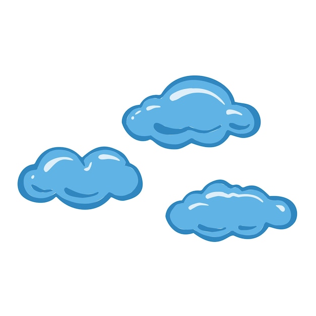 Vector de nubes de dibujos animados de cúmulos azules