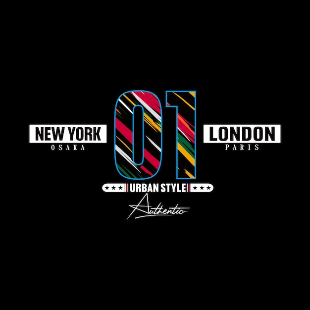 vector nueva york londres texto letras camiseta diseño elegante