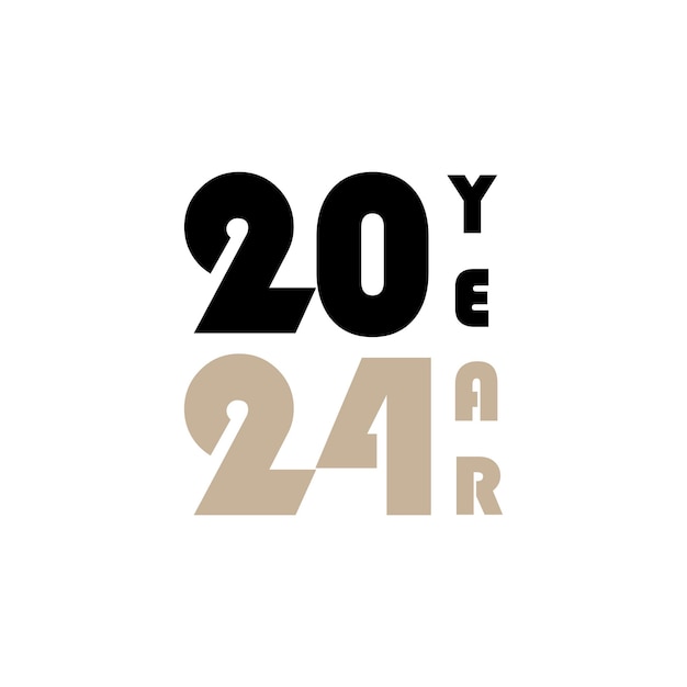 Vector nuevo año 2024 texto tipografía elemento de diseño flyer diseño de banner