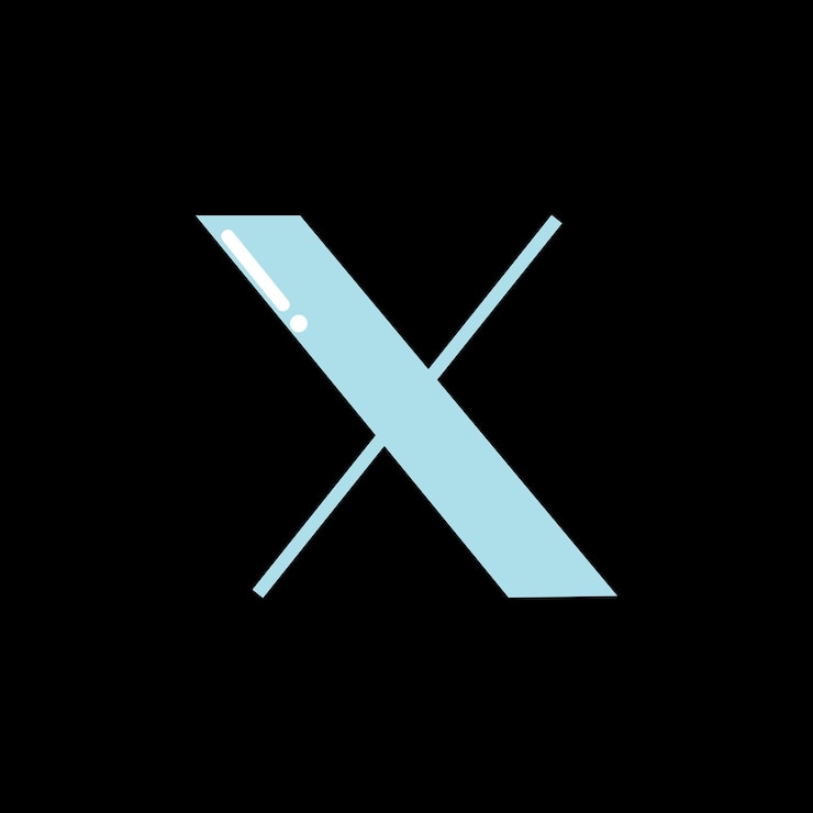 Vector vector nuevo logotipo de twitter x 2023 twitter x logotipo de twitter con color azul y fondo negro