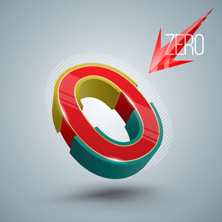 Vector vector number zero estilo 3d