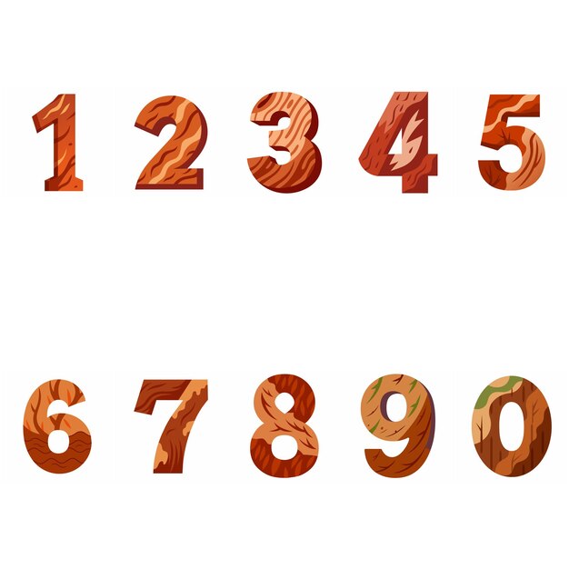 Vector numérico aislado 1 2 4 5 6 7 8 9 0