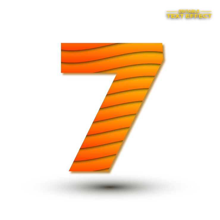Vector vector número 7 diseño de gradiente colorido