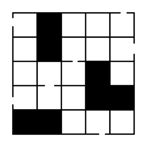Vector o ilustración de icono de línea de juego de mesa y tablero Diversión y actividad Crucigrama