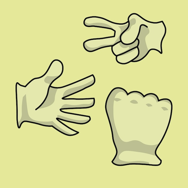 Vector un vector de objeto de guantes amarillos