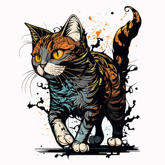 Vector de obras de arte de gatos