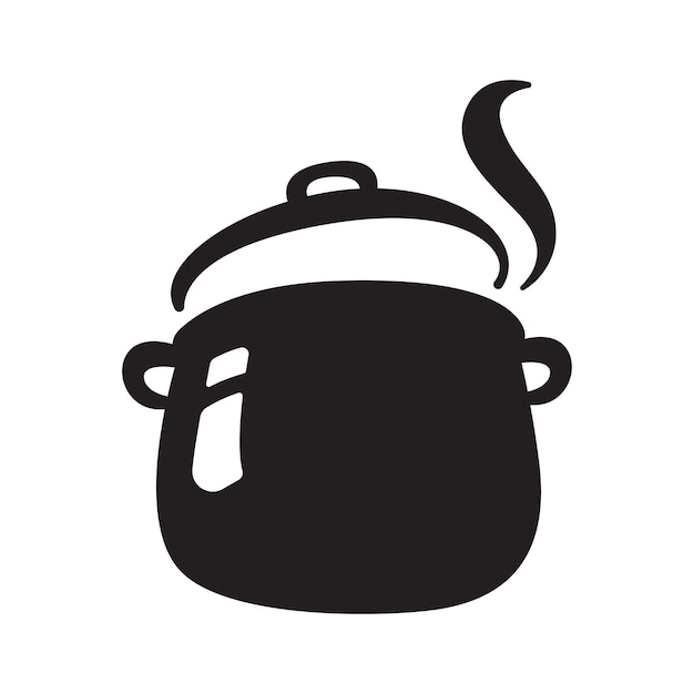 Vector de olla de estofado hirviendo