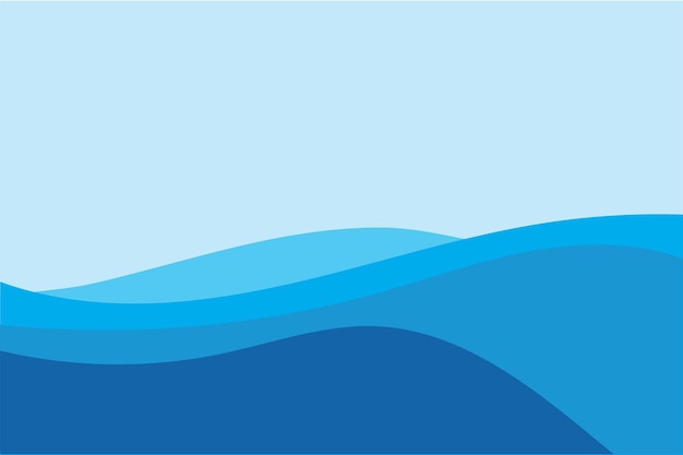 Vector de onda azul diseño plano de fondo abstracto