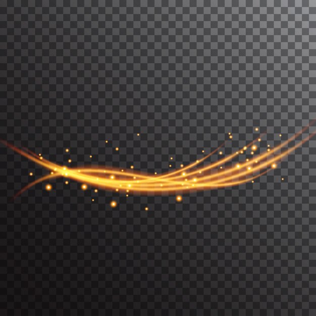 Vector de onda de brillo de neón Ilustración del vector de fondo transparente de las ondas brillantes