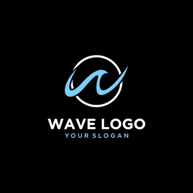 vector de onda con diseño de logotipo de letra w