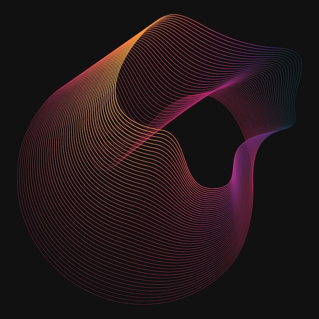 Vector de onda de fluido de línea abstracta colorida