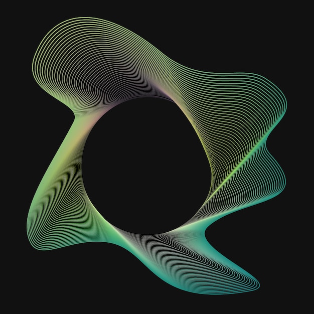 Vector de onda de fluido de línea abstracta colorida